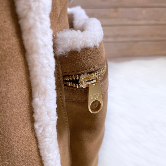 UGG Dannie Sheepskin Backpack In Chestnut - Picture 4 of 10